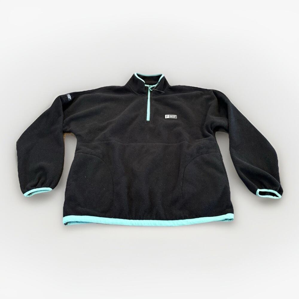 Portland Gear Mens Black 1/4 ZIP Fleece Pullover Long Sleeve Sweater Size M